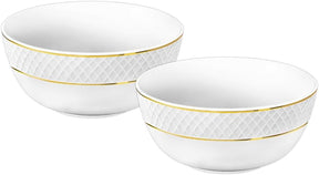 Wilmax Schale 12 cm Weiß Goldrand Porzellan 2er Set WL-880102366/A2