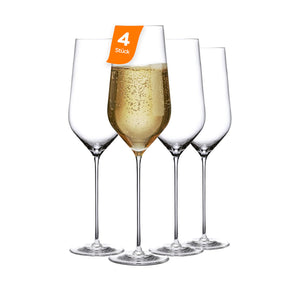 Pasabahce NUDE Champagnerglas mit ultraschlankem Stiel Frontansicht