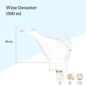 Wilmax Weinkaraffe 1500 ml Kristallglas Transparent WL-888342/1C