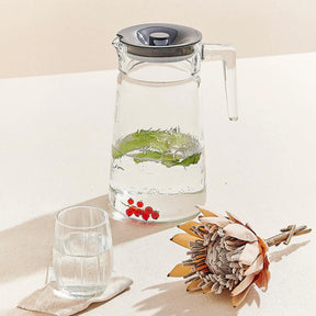 Pasabahce City Pop Glaskrug mit Deckel - 2 Liter, transparent