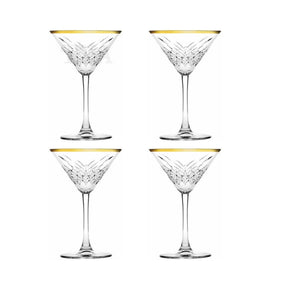 Pasabahce Trinkgläser Golden Martini 4er Set 230cc