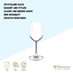 Wilmax Weinglas 350 ml Kristallglas Transparent 6er Set WL-888012/6A