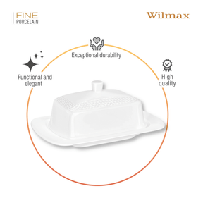 Wilmax Butterdose mit Deckel 18.5x12.5x7.5 cm Porzellan WL-880101601/A