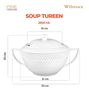 Wilmax Suppenterrine mit Deckel 2800 ml Weiß Porzellan WL-880101511/A