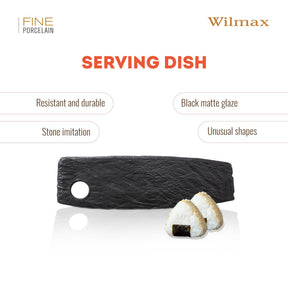 Wilmax Servierplatte SlateStone Schwarz 32.5 x 10 cm Porzellan WL-661132/A