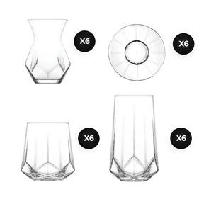 LAV GLASS SETS IN 24 PCS