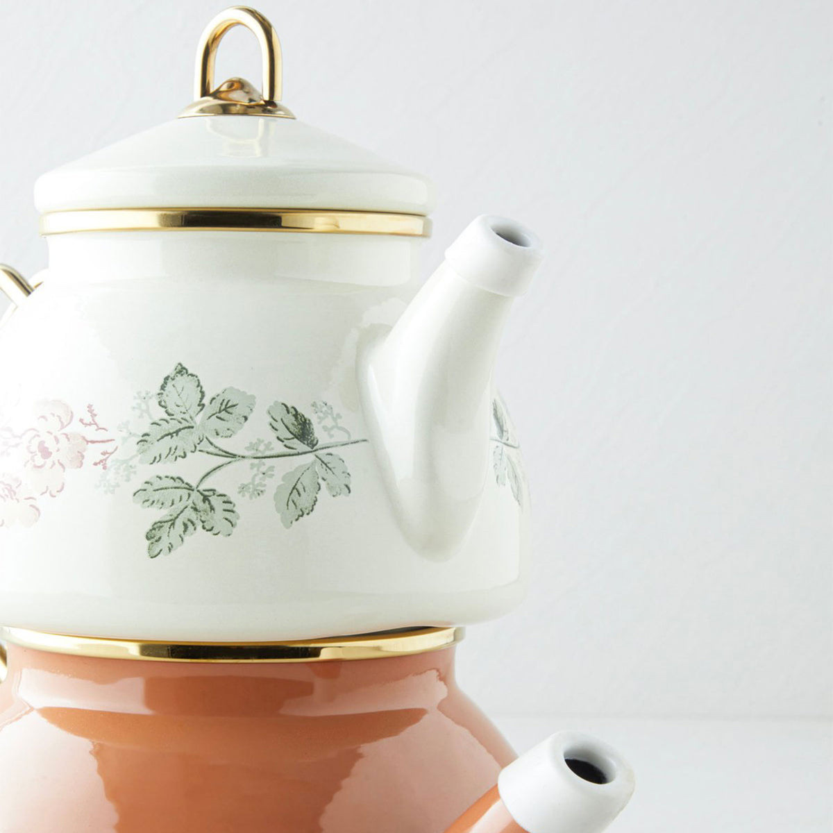 English Home Brisa Emaille-Teekanne (Çaydanlık) 0,5+1,1 l Braun