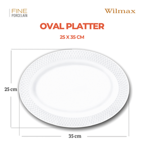 Wilmax Servierplatte oval 35x25 cm Weiß Porzellan Diamond WL-880101117/A