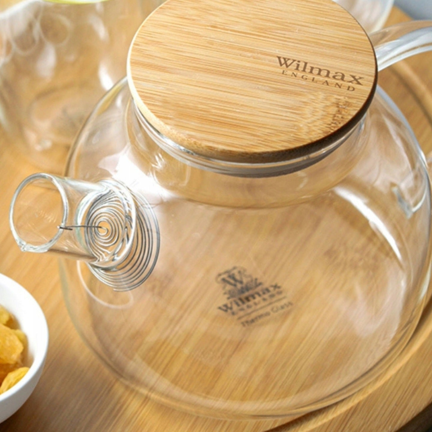 Wilmax Teekanne 1200 ml Glas mit Bambusdeckel WL-888826/A