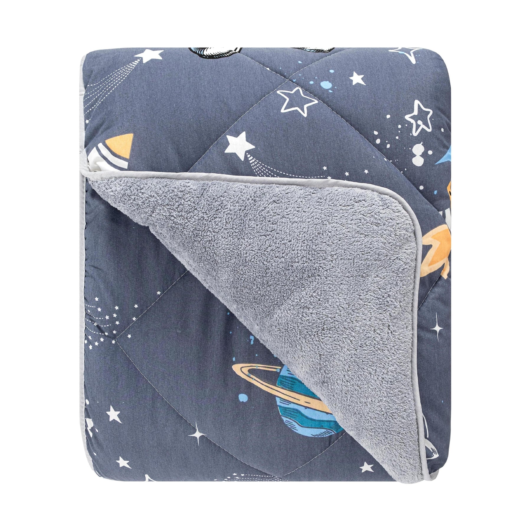 Lux Anti-Allergic Astronaut Patterned Child-Single Europäische Größe Double-Sided Quilt 135x200 cm