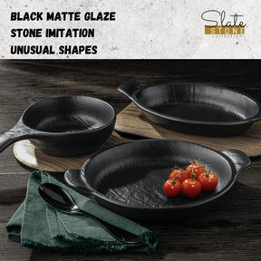 Wilmax Rundes Backgeschirr SlateStone Schwarz 800 ml Porzellan WL-661143/A