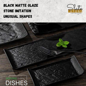 Wilmax Servierplatte SlateStone Schwarz 30 x 9.5 cm Porzellan WL-661102/A