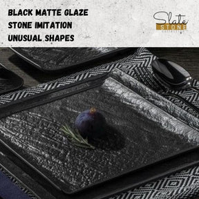 Wilmax Quadratischer Teller 13 x 13 cm 6er Set SlateStone Schwarz WL-661104/A6