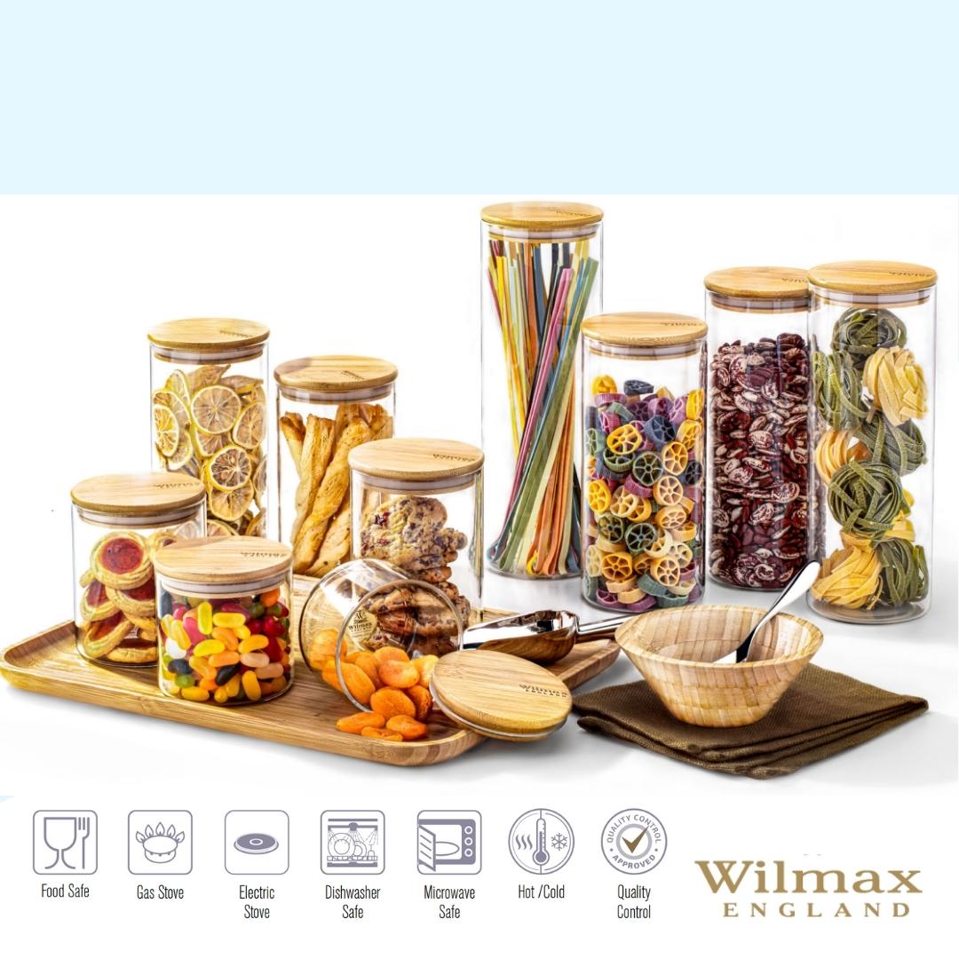 Wilmax Vorratsglas 2000 ml mit Bambusdeckel Transparent WL-888510/A