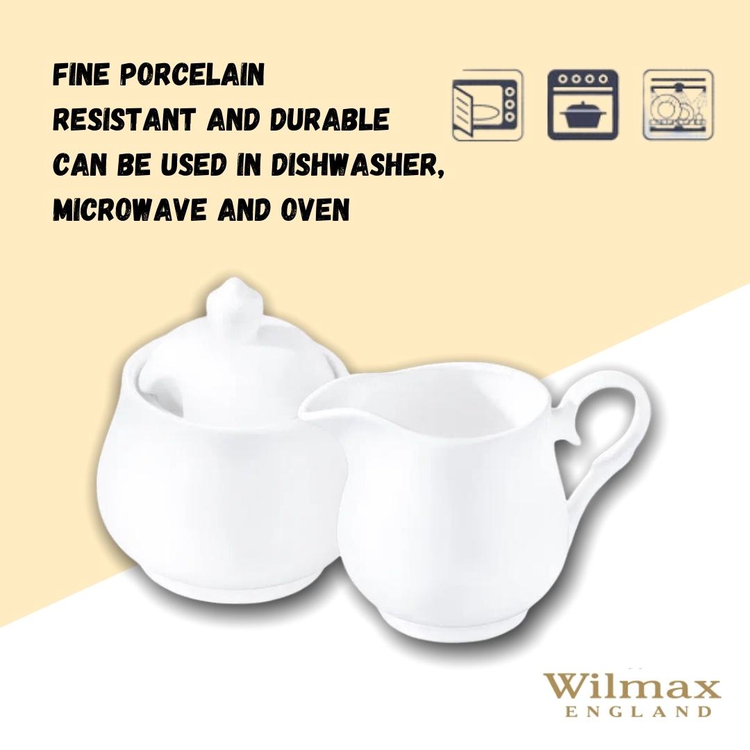 Wilmax Zuckerdose und Milchkännchen Set Weiß Porzellan WL-995024/2C