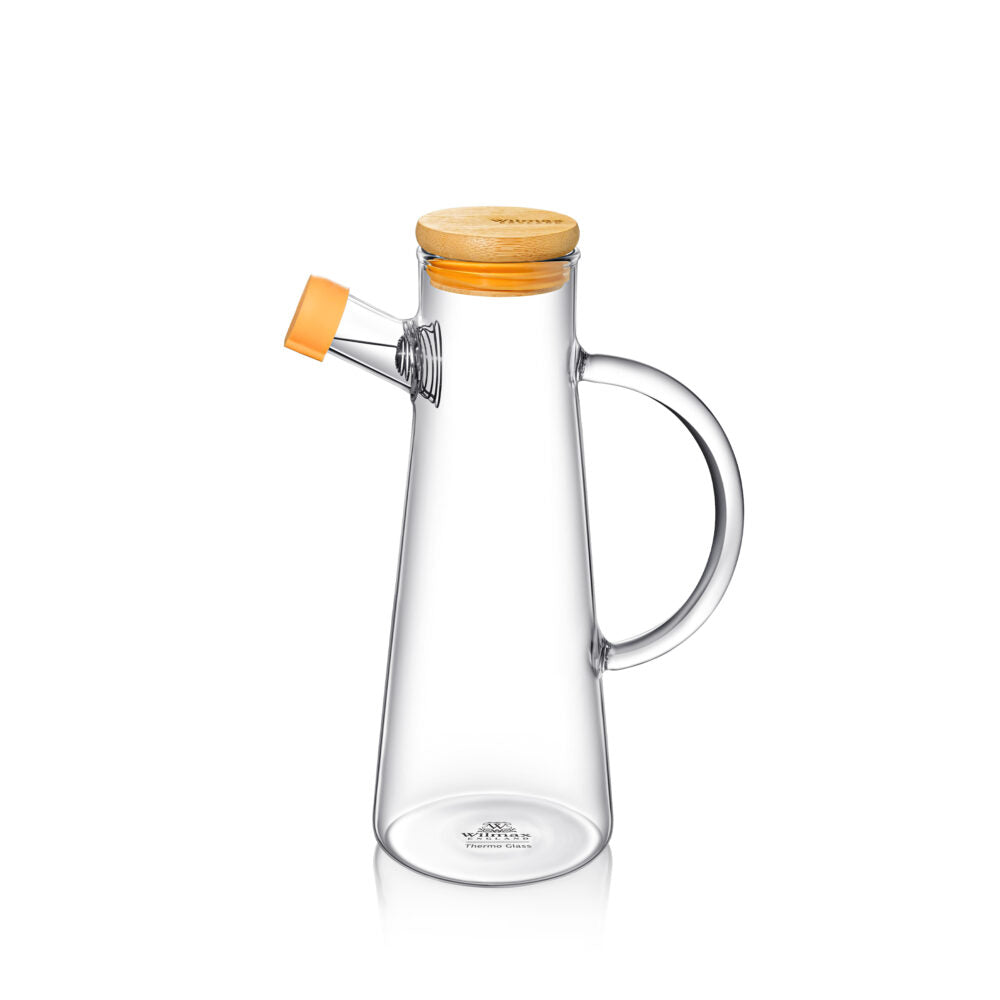 Wilmax Ölflasche 500 ml Glas mit Bambusdeckel WL-888964/A