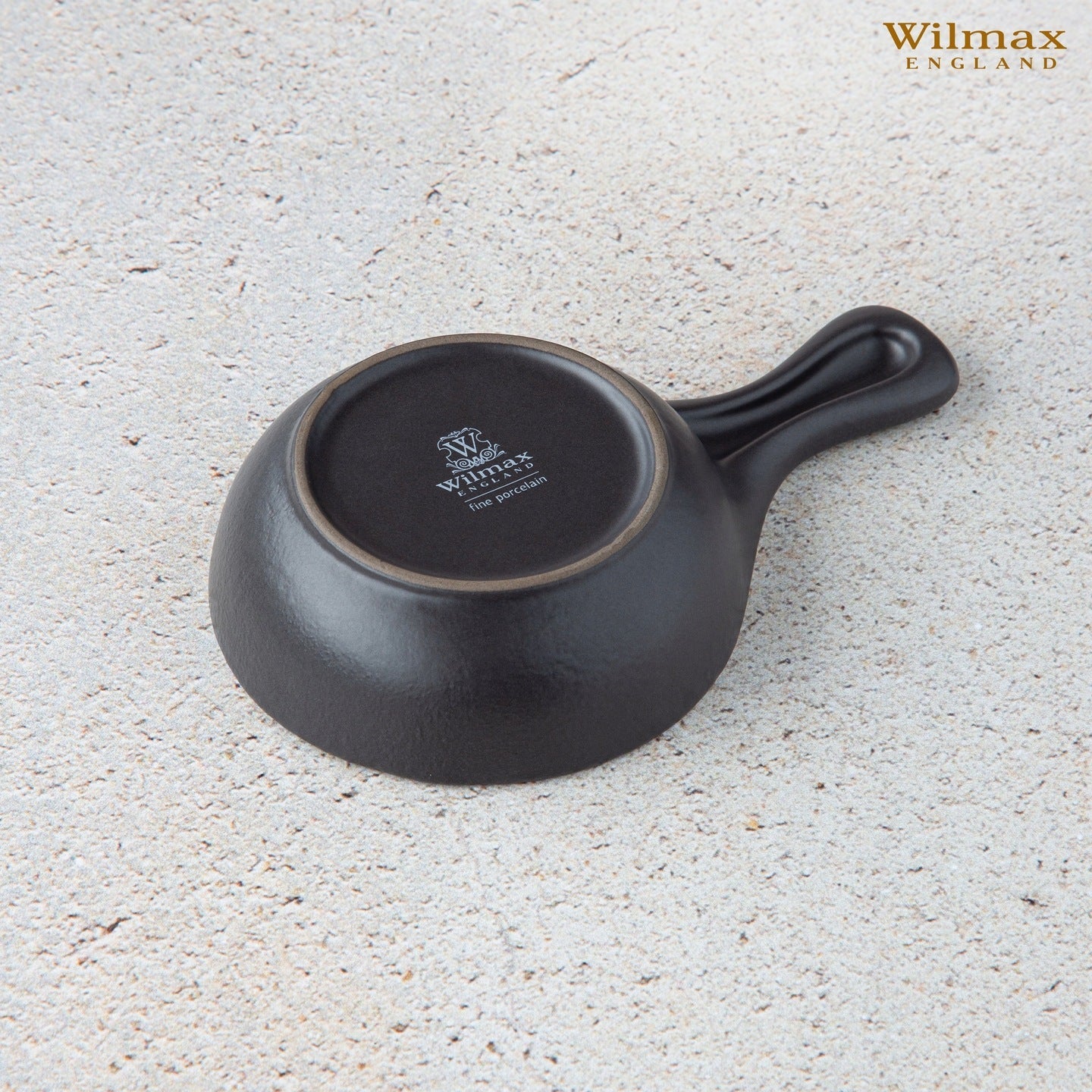 Wilmax Backform mit Griff SlateStone Schwarz 24 x 15 cm 500 ml Porzellan WL-661139/A