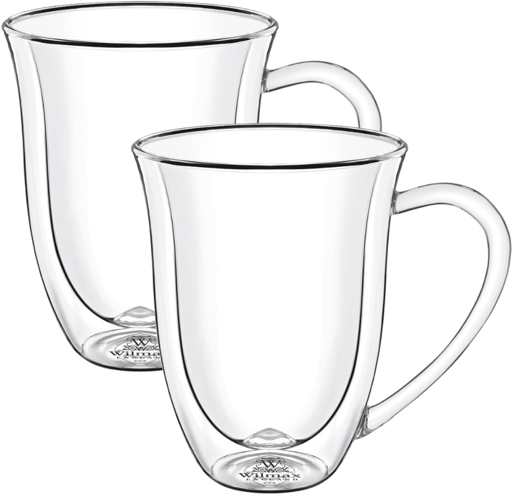 Wilmax Doppelwandige Tasse 400 ml Borosilikatglas 2er Set WL-888727/A2