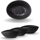 Wilmax Ovale Schale 19 x 15 x 6 cm 3er Set SlateStone Schwarz WL-661119/A3
