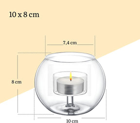 Wilmax Teelichthalter 10 x 8 cm Glas Transparent WL-888973/A