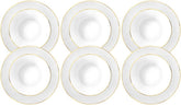 Wilmax Tiefer Teller 22.5 cm Weiß Goldrand Porzellan 6er Set WL-880102303/A6