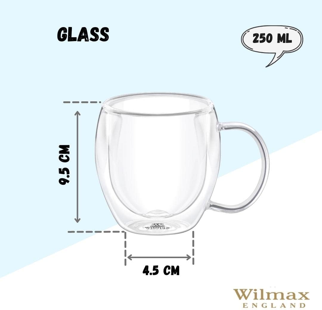 Wilmax Doppelwandiger Glasbecher 250 ml 2er Set WL-888746/A2