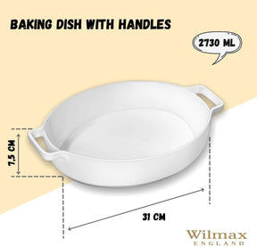 Wilmax Auflaufform mit Griffen 2730 ml Porzellan Weiß WL-997041/A