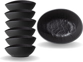 Wilmax Ovale Schale 13 x 10 x 6 cm 6er Set SlateStone Schwarz WL-661118/A6