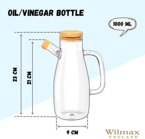 Wilmax Ölflasche 1000 ml Glas mit Filter Transparent WL-888957/A
