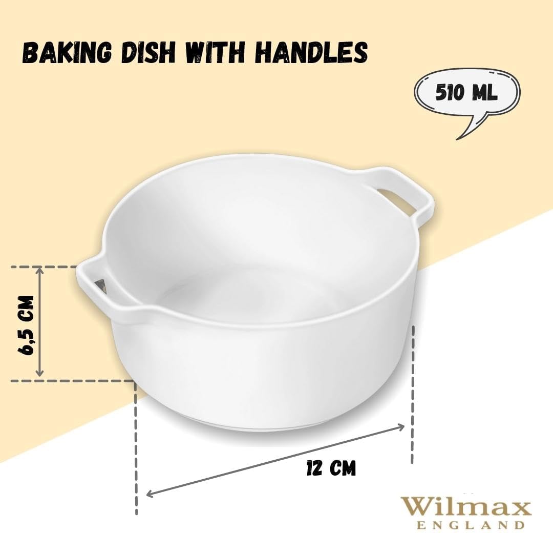 Wilmax Auflaufform mit Griffen 510 ml Porzellan Weiß WL-997034/A