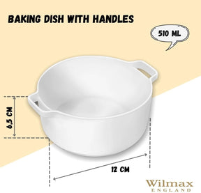 Wilmax Auflaufform mit Griffen 510 ml Porzellan Weiß WL-997034/A