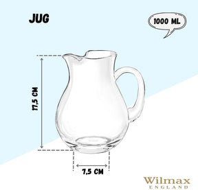 Wilmax Karaffe mit 6 Gläsern Kristallglas Set WL-888370/1C-888022/A6
