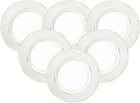 Wilmax Speiseteller 28 cm Weiß Goldrand Porzellan 6er Set WL-880102106/A6