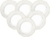 Wilmax Speiseteller 28 cm Weiß Goldrand Porzellan 6er Set WL-880102106/A6