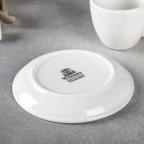 Wilmax Tassen 400 ml Weiß Porzellan mit Untertassen 6er Set WL-993191/AB6
