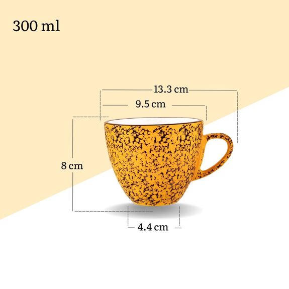 Wilmax Tasse 300 ml Gelb Porzellan