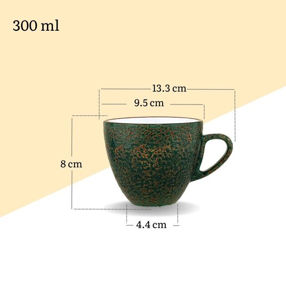 Wilmax Tasse 300 ml Grün Porzellan WL-667536/A