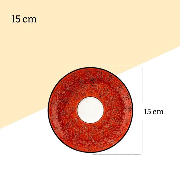 Wilmax Untertasse 15 cm Rot Porzellan