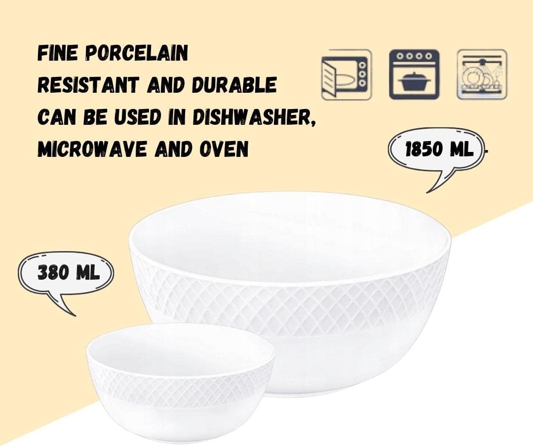 Wilmax Schalen Set 7-teilig Weiß Porzellan WL-880104/7C