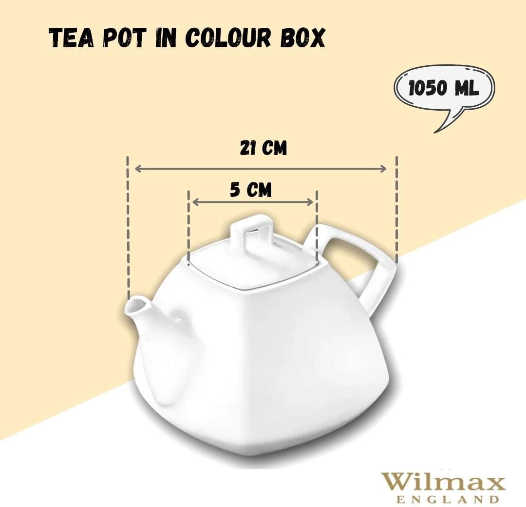 Wilmax Teekanne 1050 ml mit Filter Weiß Porzellan WL-994041/A