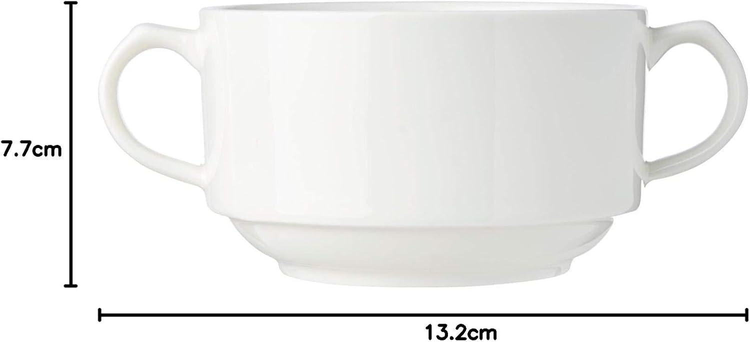 Wilmax Suppentasse 350 ml Weiß Porzellan 4er Set WL-991230/A4