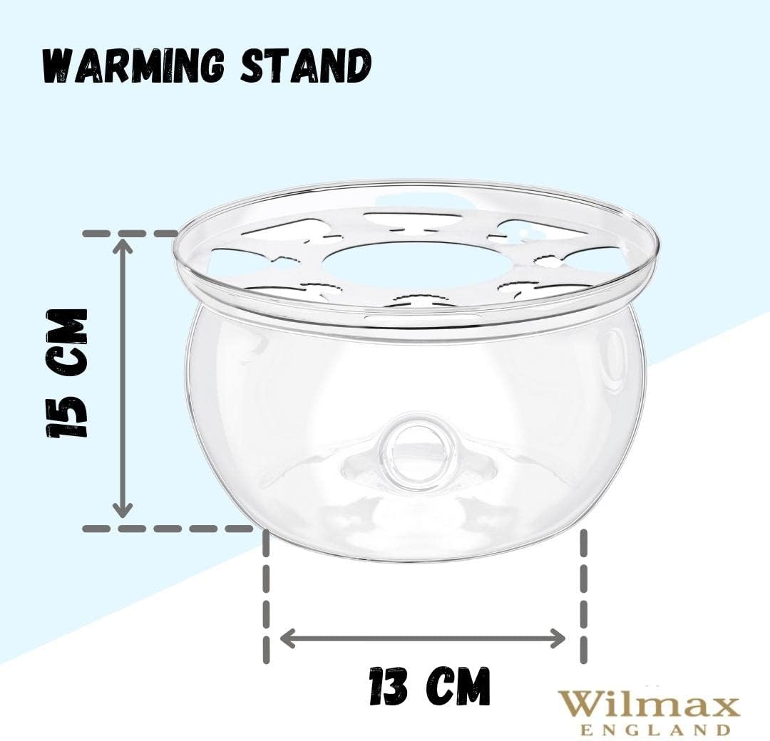 Wilmax Stövchen aus Glas für Teekannen Transparent WL-888903/A