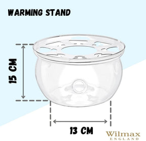 Wilmax Stövchen aus Glas für Teekannen Transparent WL-888903/A
