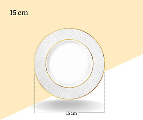 Wilmax Brotteller 15 cm Weiß Porzellan mit Goldrand WL-880102100/A