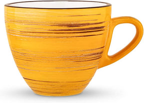 Wilmax Espressotasse-Untertasse 75 ml Gelb Porzellan 6er Set WL-669433/AB6