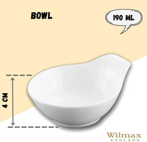 Wilmax Schale 190 ml 12.5 cm aus Porzellan, Weiß WL-992364/A