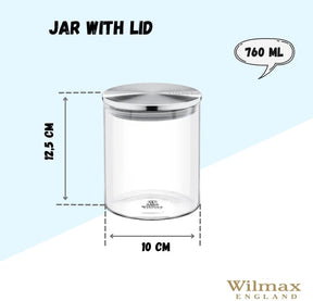 Wilmax Vorratsglas mit Metalldeckel – 2000 ml (10 × 30,5 cm)