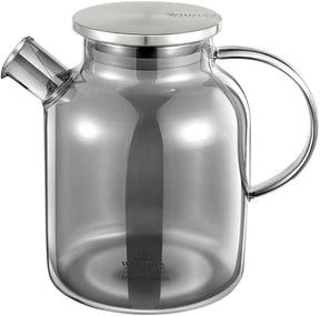 Wilmax Teekanne 1200 ml Glas mit Edelstahldeckel WL-888826002/A