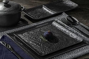 Wilmax Quadratische Platte SlateStone Schwarz 27 x 27 cm Porzellan WL-661107/A