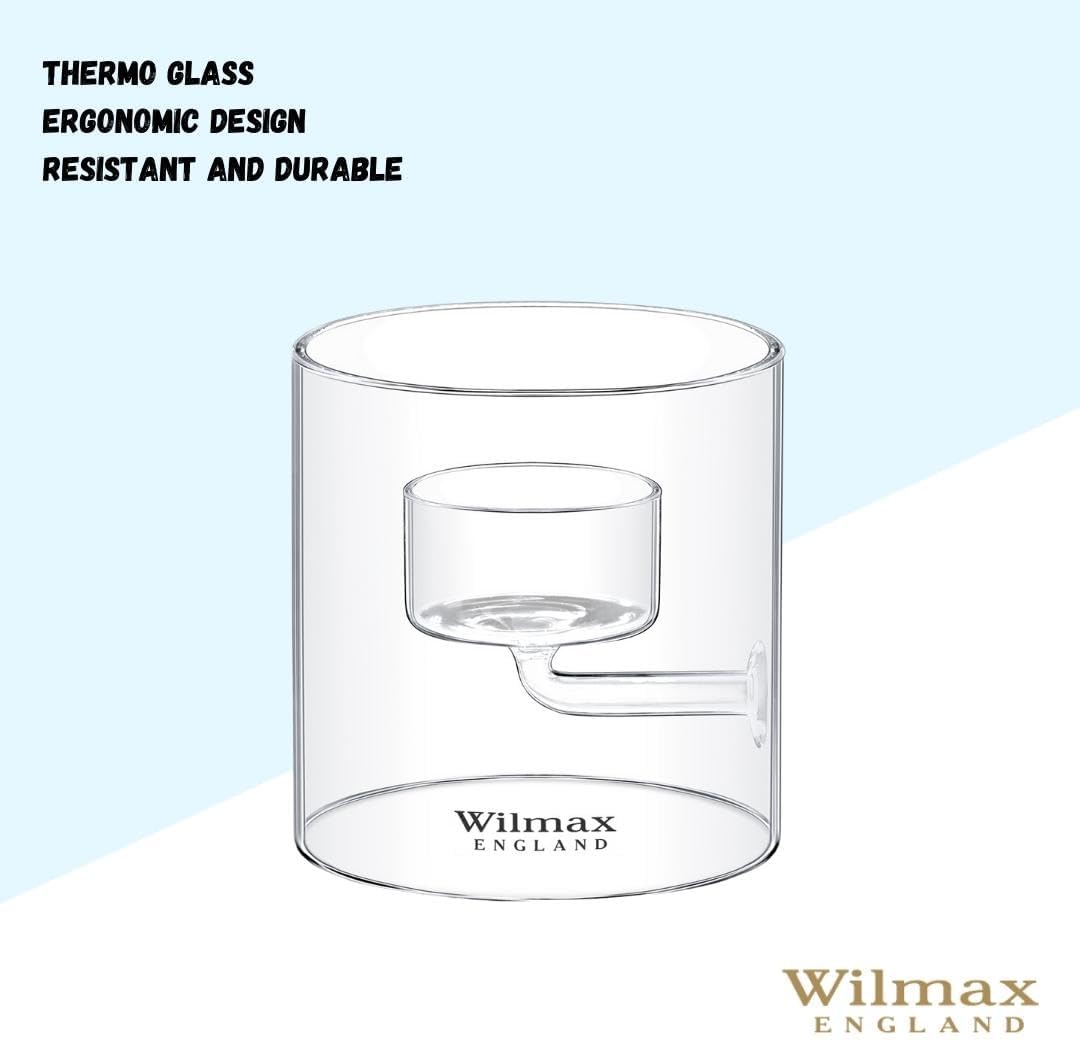 Wilmax Teelichthalter aus Glas für 1 Teelicht, 9 cm